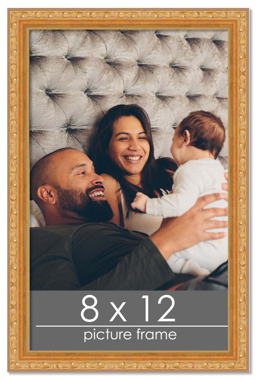 8x12 Museum-Quality Picture Frame with UV-Resistant Acrylic & Acid-Free Backing, Available in 4 Finishes - Gold, Silver, Bronze, and Black